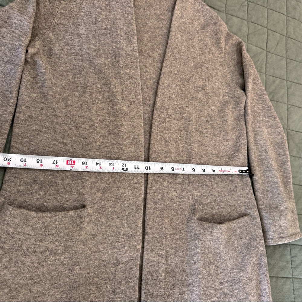 Jenni Kayne Taupe Open-Front Merino Women's Cardigan Sweater Small - Picture 10 of 15